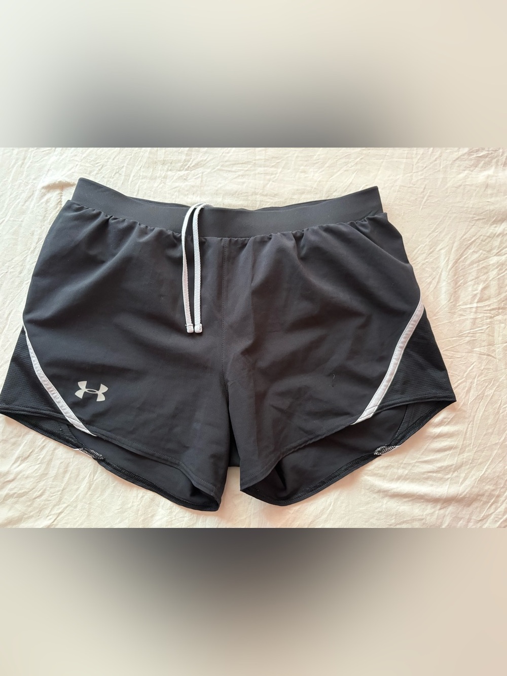 Under Armour Black Women's Athletic Shorts with White Trim